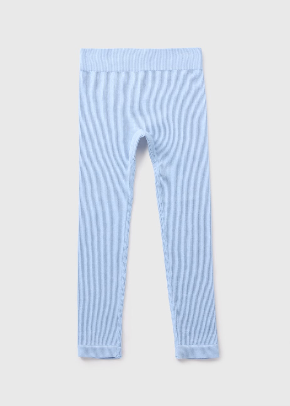 Girls Blue Seamless Leggings (7-15yrs)