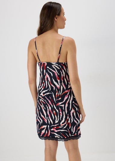 Navy Animal Print Chemise Nightie