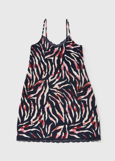 Navy Animal Print Chemise Nightie