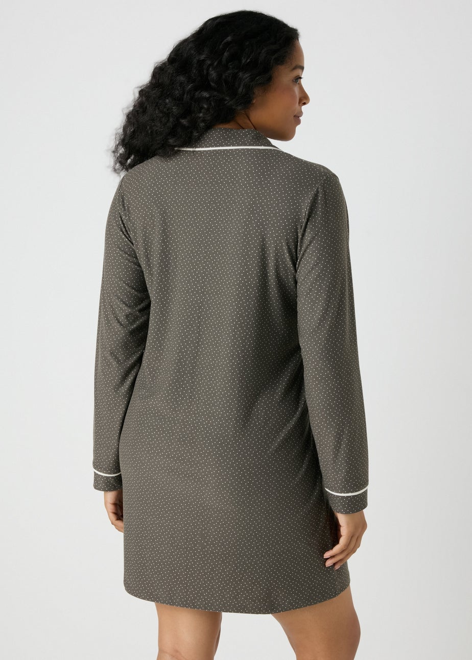 Black Spot Piped Nightie