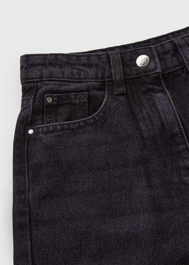 Girls Black Wide Leg Jeans (7-15yrs)