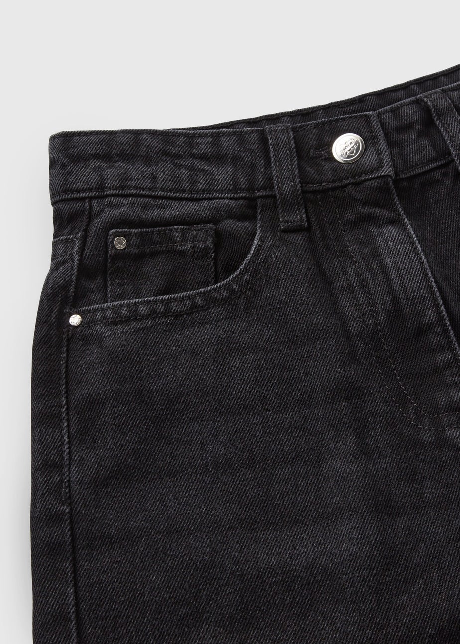 Girls Black Wide Leg Jeans (7-15yrs)