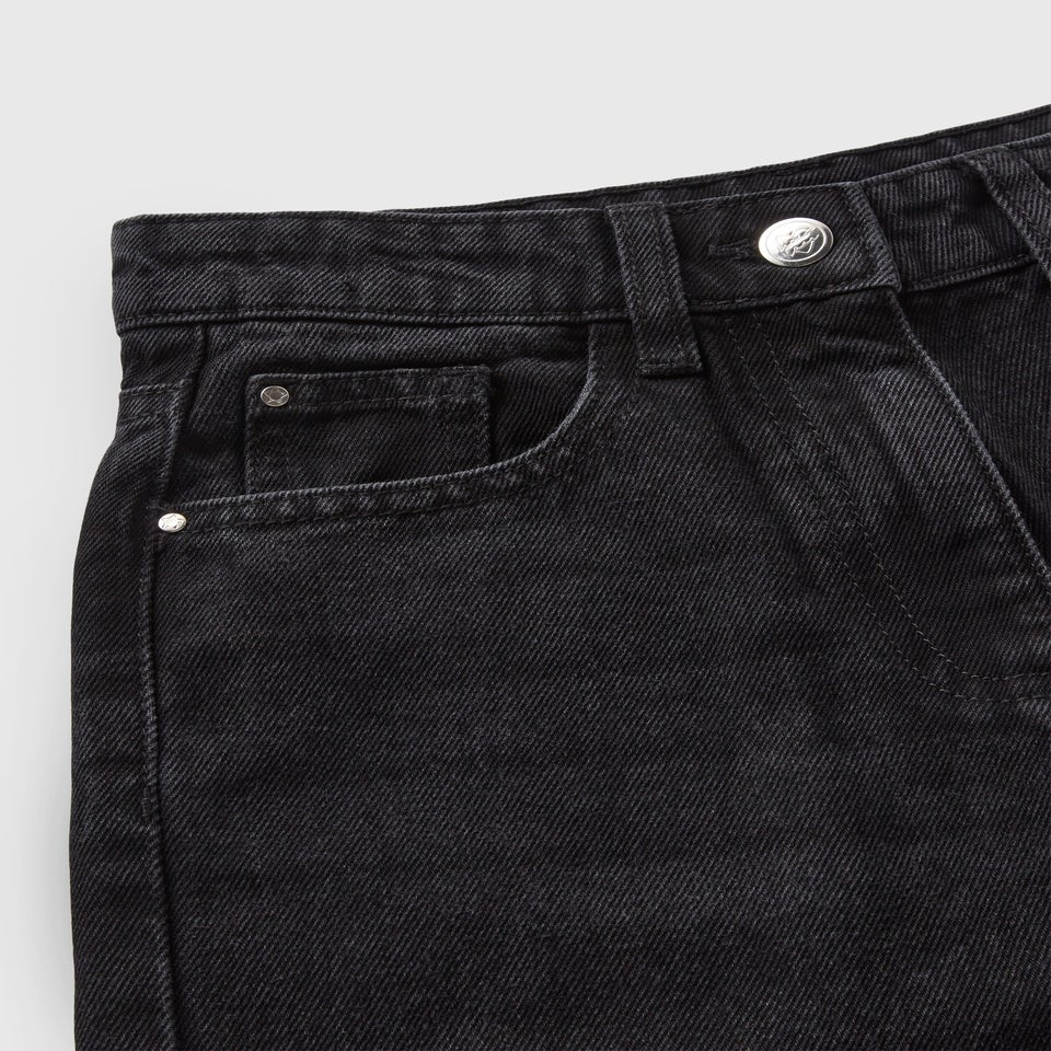 Girls Black Wide Leg Jeans (7-15yrs)