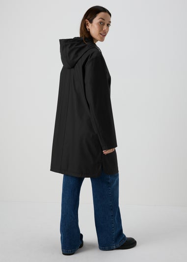 Black Rubberised Mac Jacket