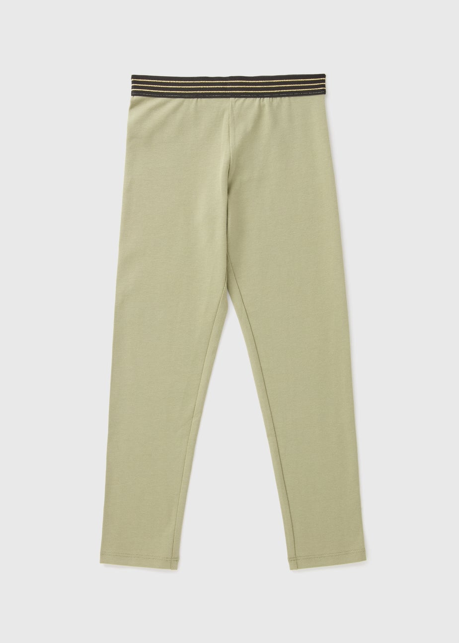 Girls Khaki Lurex Leggings (7-15yrs)