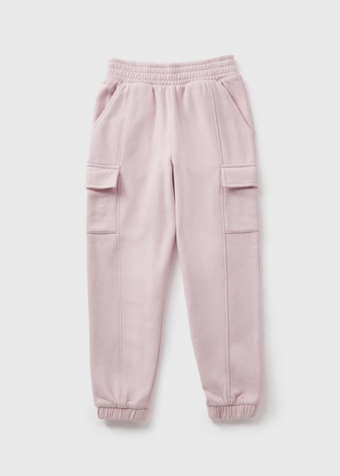 Girls Pink Cargo Jogging Bottoms (7-15yrs)