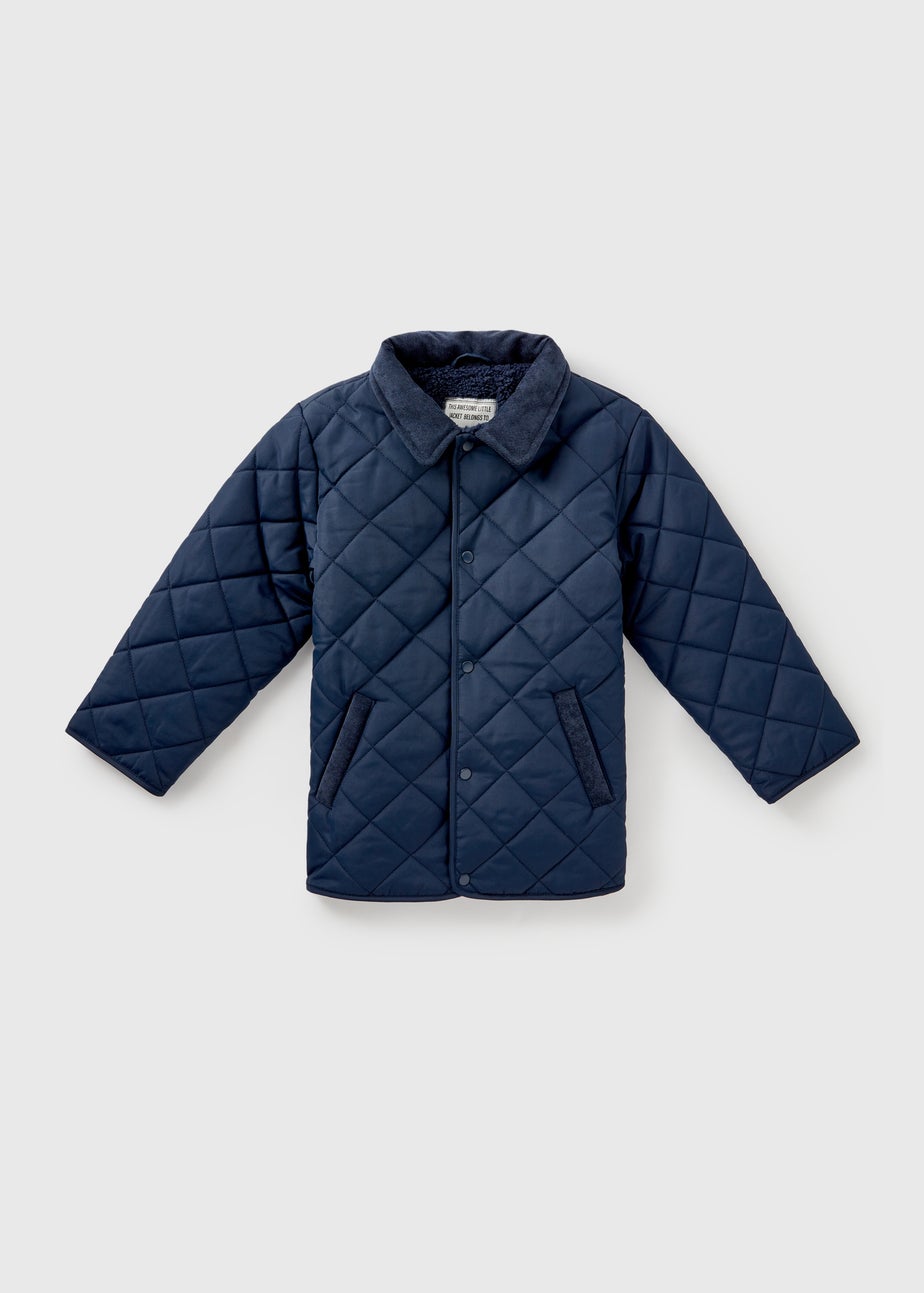 Boys Navy Quilted Jacket (1-7yrs)