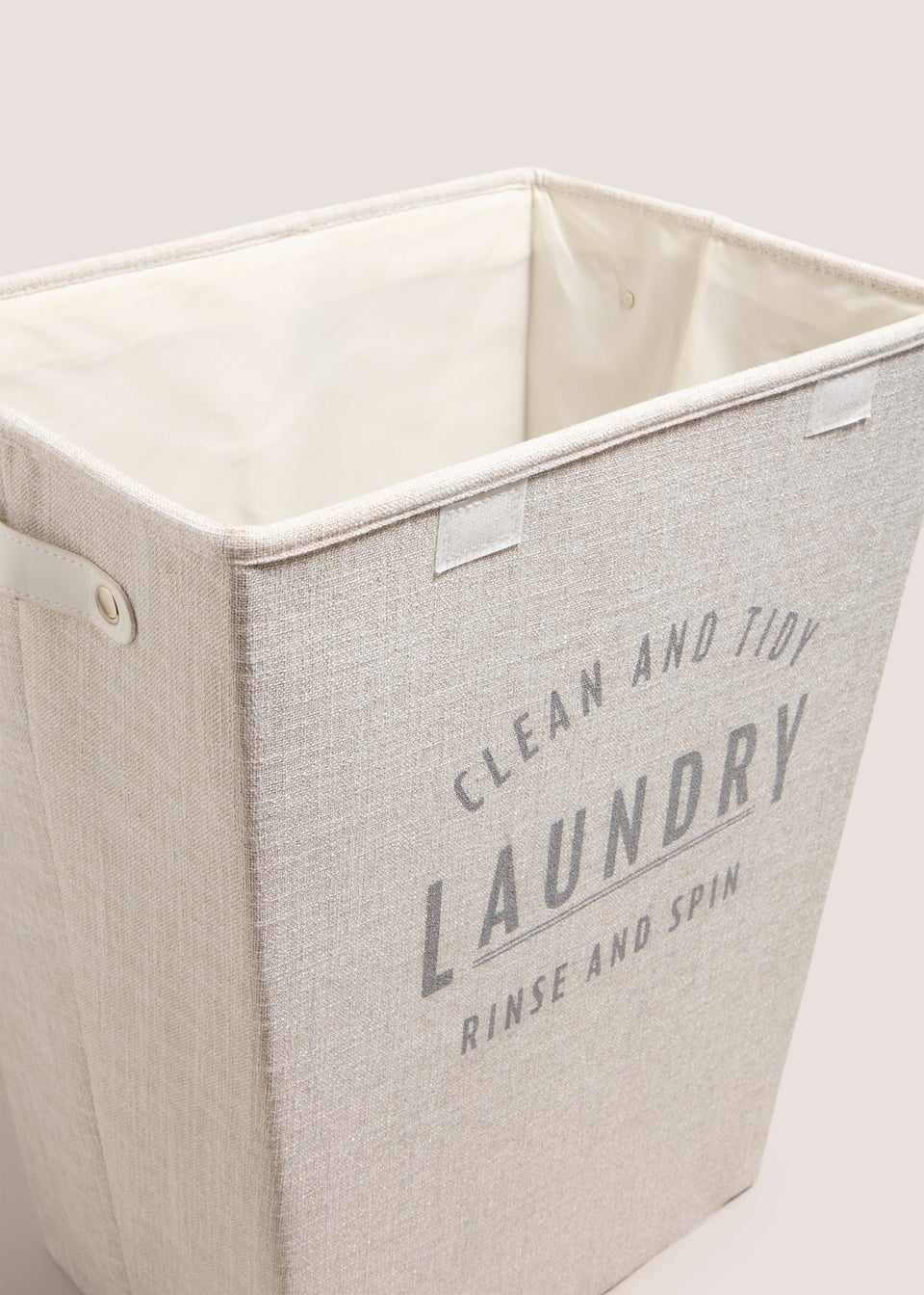 White Linen Laundry Basket
