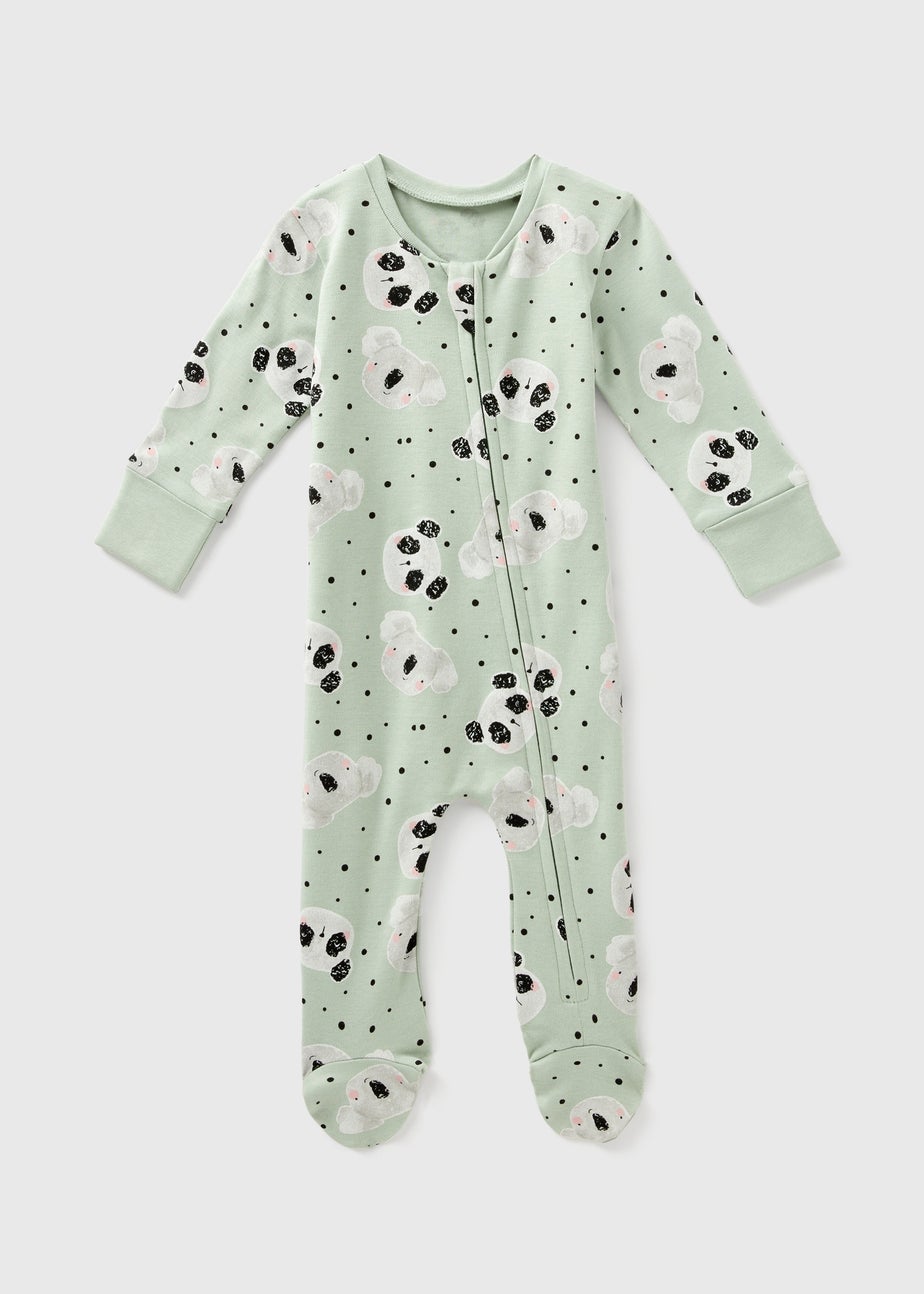 Baby Green Panda Sleepsuit (Newborn-18mths)