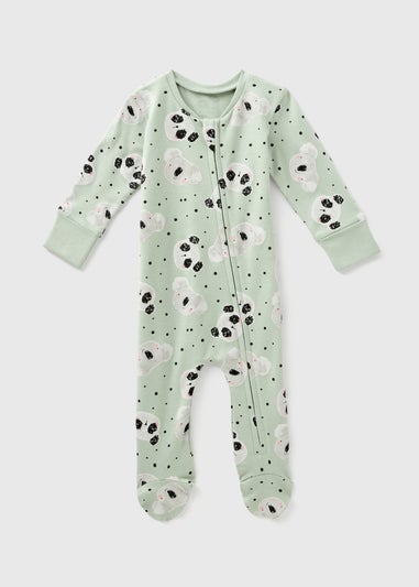 Baby Green Panda Sleepsuit (Newborn-18mths)