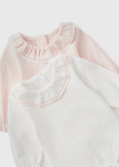 2 Pack Baby White Frill Bodysuits (Newborn-18mths)