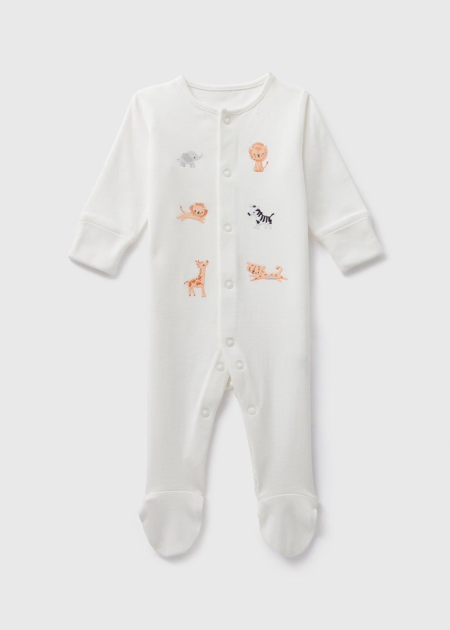 Baby Cream Safari Sleepsuit (Newborn-18mths)