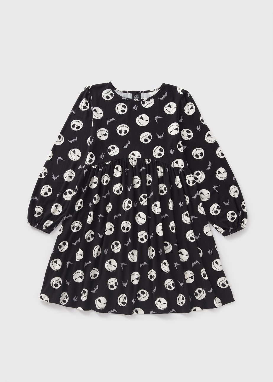 Kids Black Jack Skellington Dress (1-12yrs)