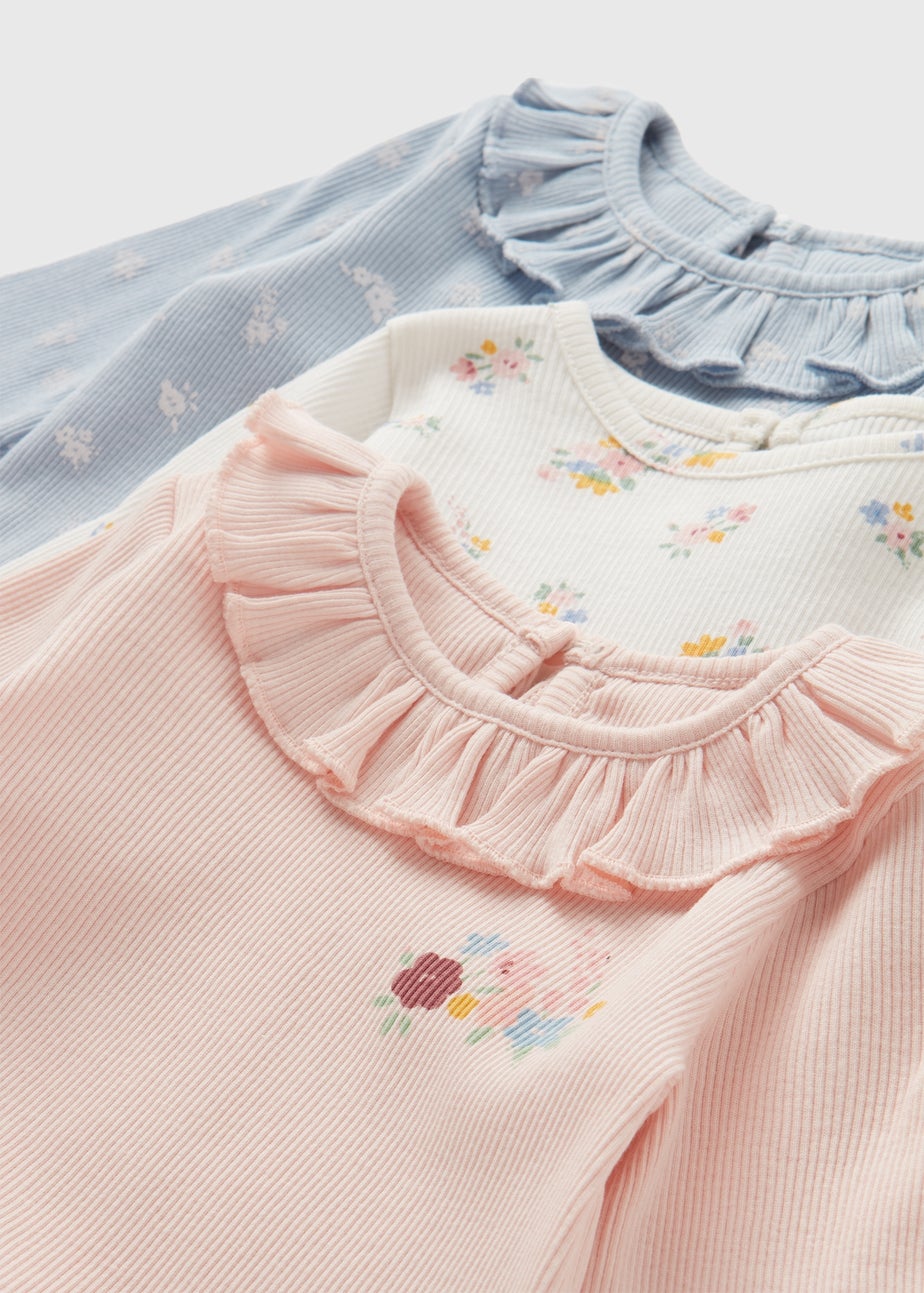 3 Pack Baby Pink Floral Tops (Newborn-23mths)