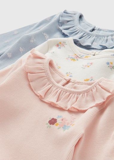 3 Pack Baby Pink Floral Tops (Newborn-23mths)