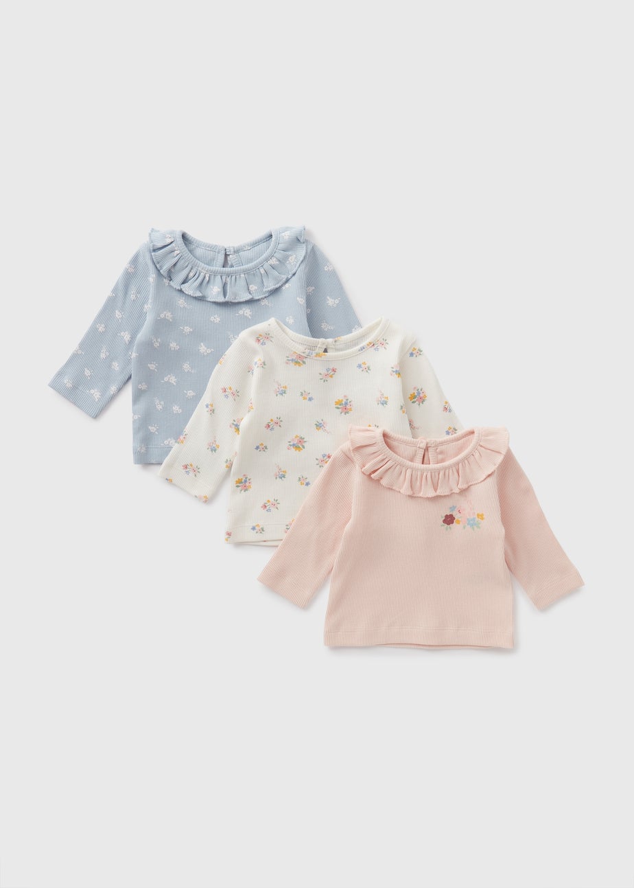 3 Pack Baby Pink Floral Tops (Newborn-23mths)