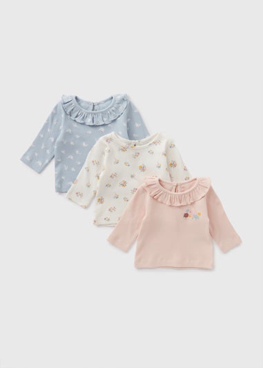 3 Pack Baby Pink Floral Tops (Newborn-23mths)