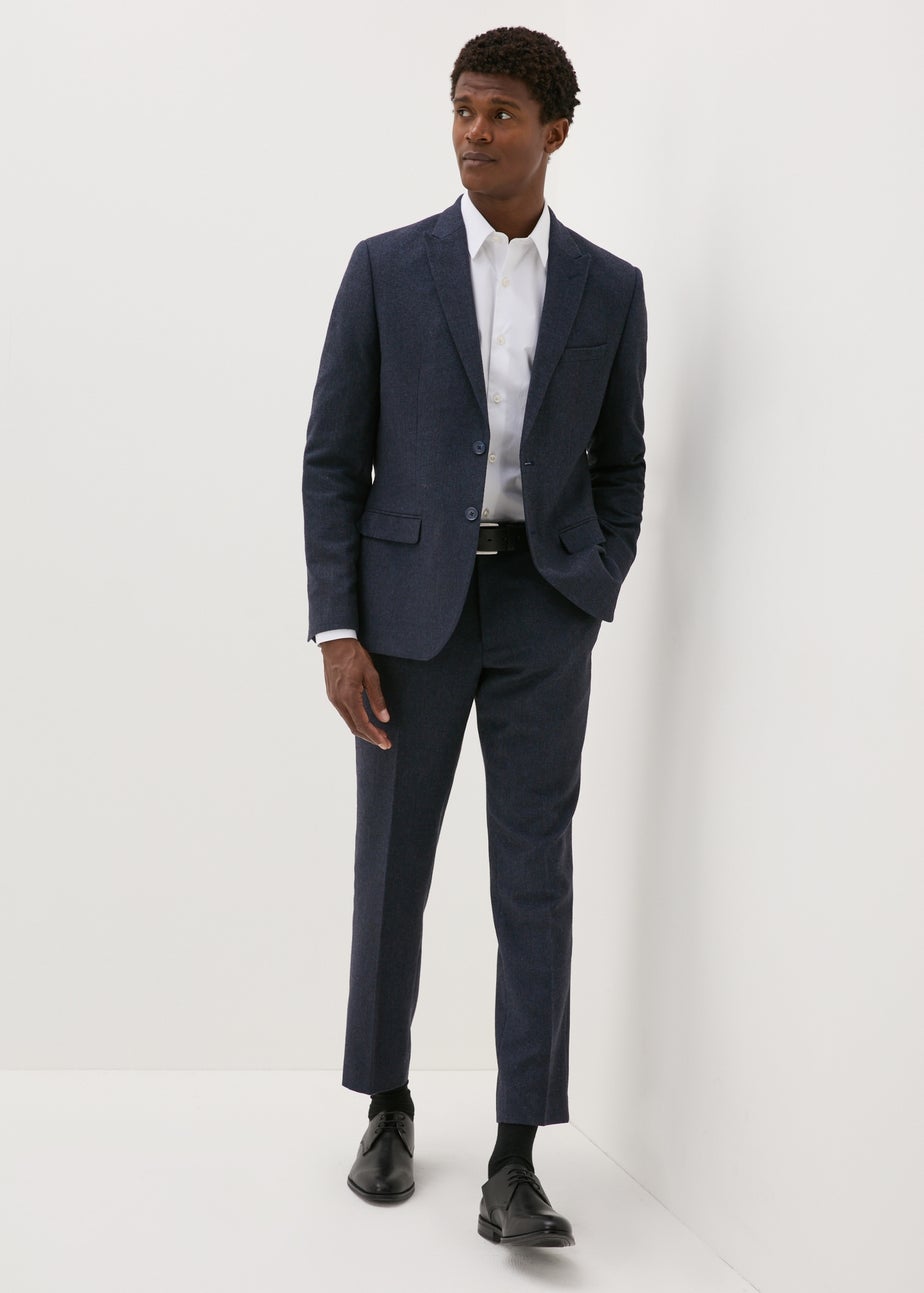 Taylor & Wright Highclere Navy Wool Blend Slim Fit Jacket