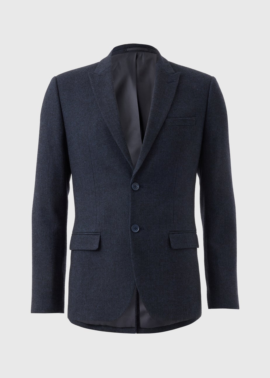 Taylor & Wright Highclere Navy Wool Blend Slim Fit Jacket