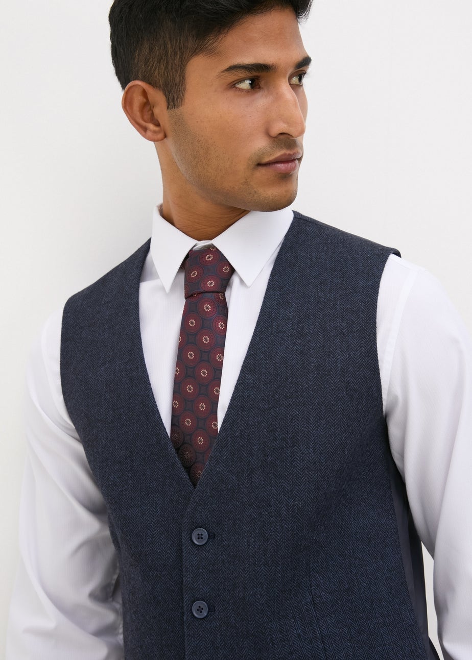 Taylor & Wright Highclere Navy Wool Blend Waistcoat