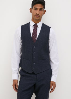 Taylor & Wright Highclere Navy Wool Blend Waistcoat