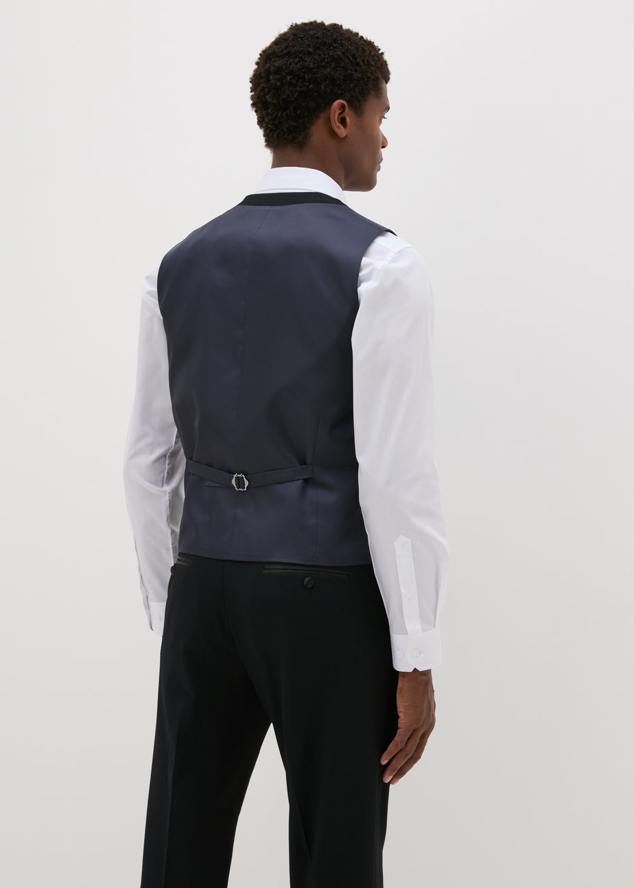 Taylor & Wright Dunham Navy Jacquard Evening Waistcoat
