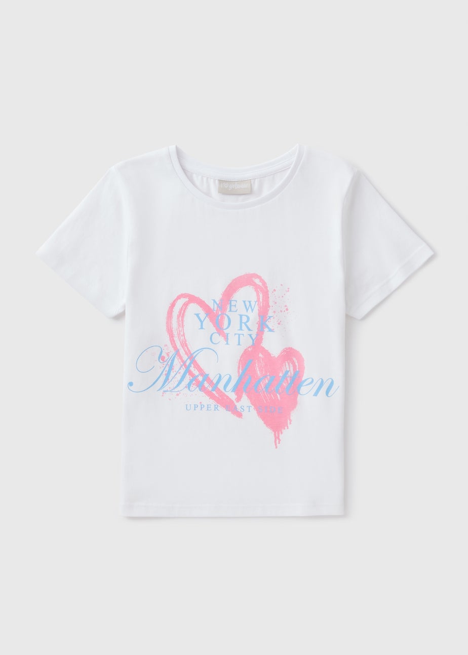 Girls White Manhattan T-Shirt (7-15yrs)