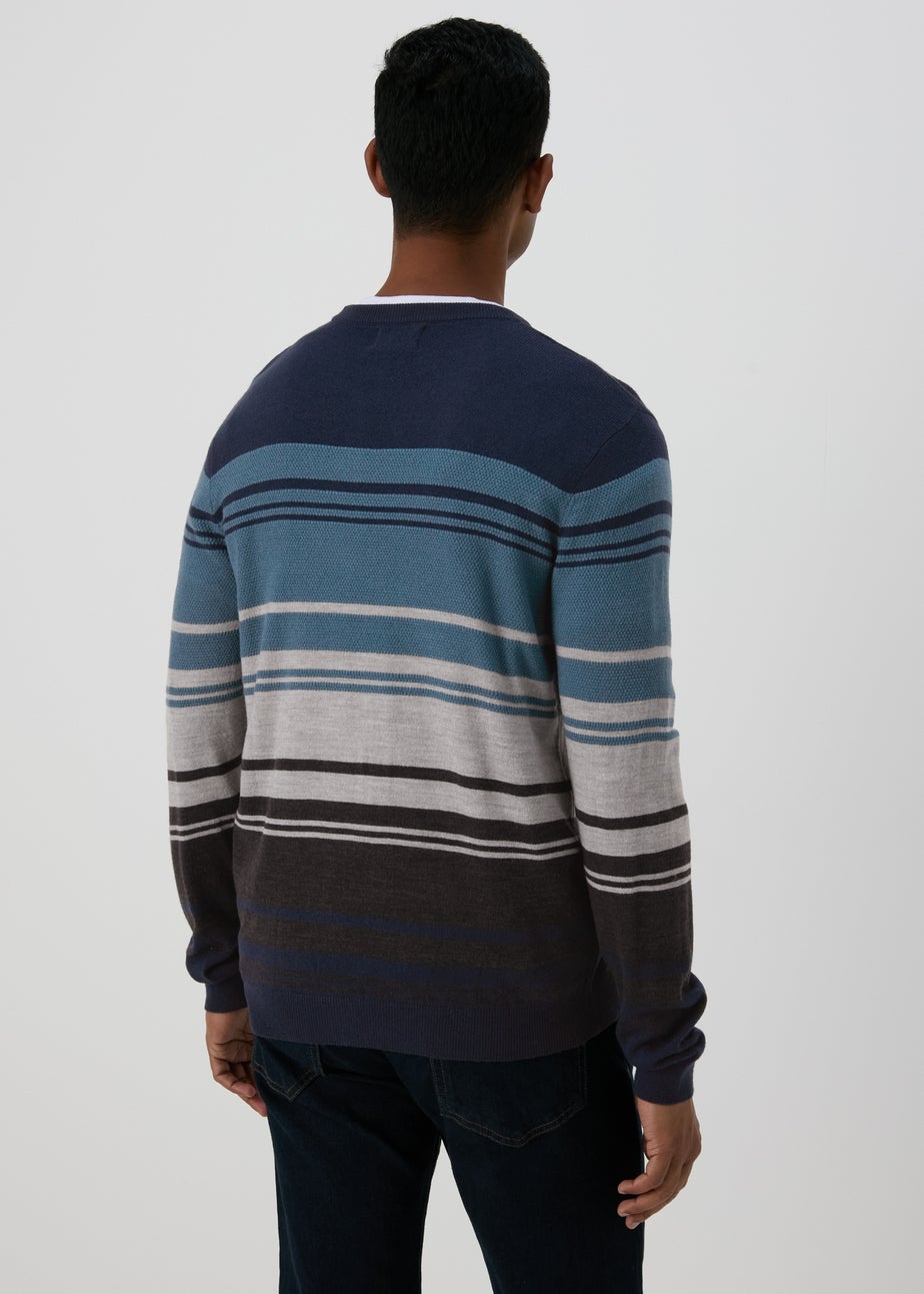 Blue Block Stripe Jumper