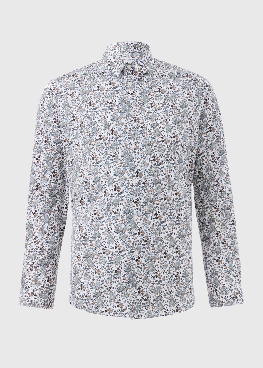 Taylor & Wright White Floral Slim Fit Shirt