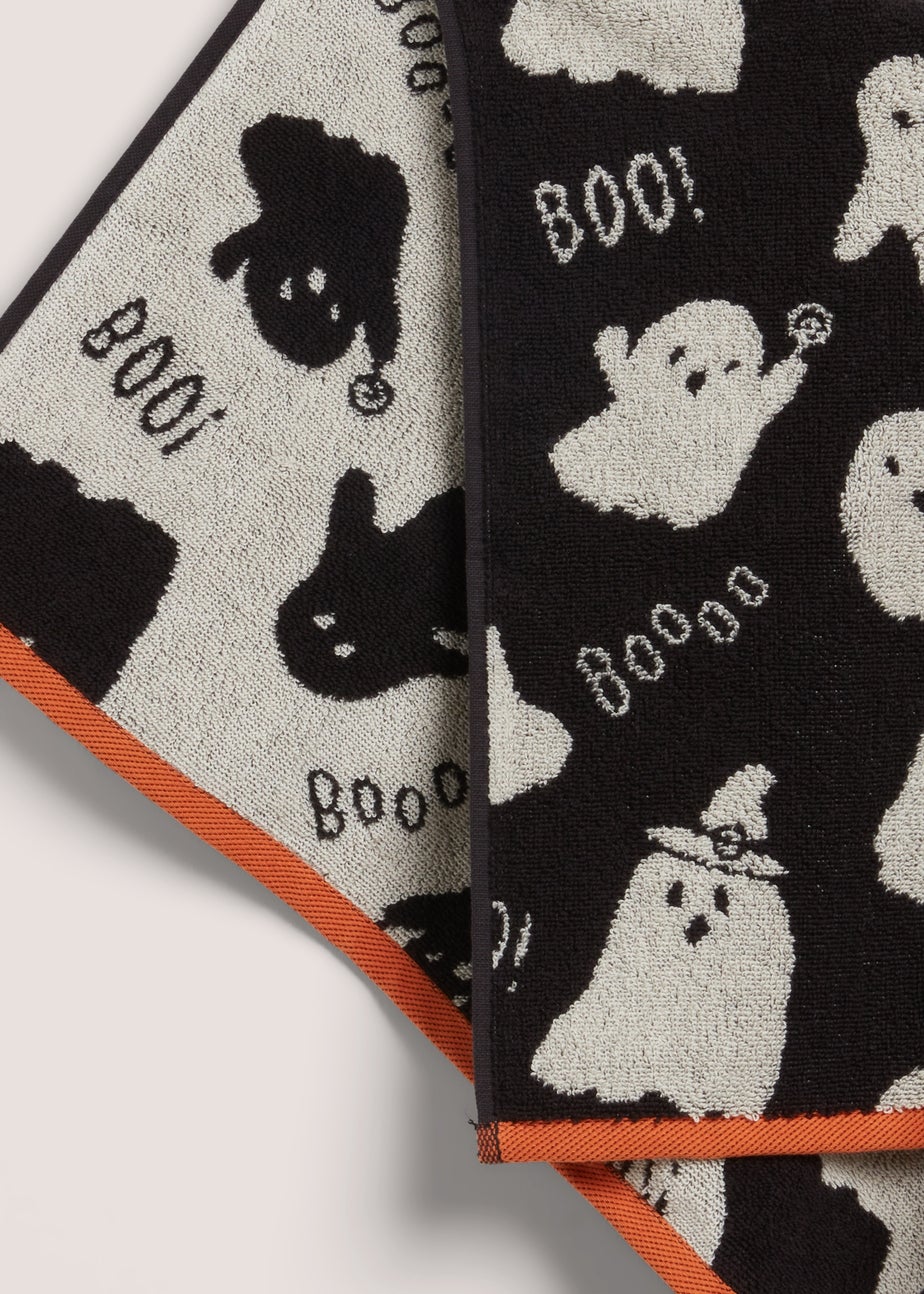 Black Halloween Ghost Hand Towel (50cmx80cm)