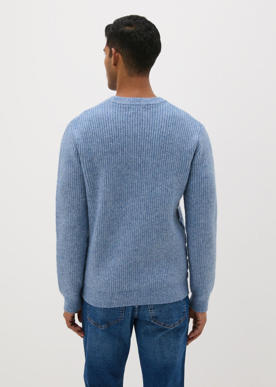Blue Ribbed Texture Jumper