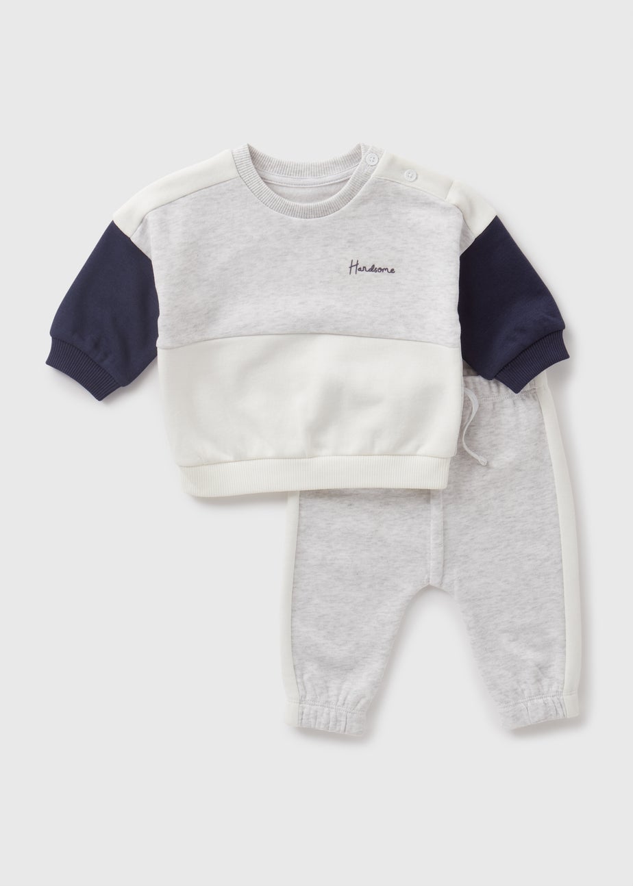 Baby Grey Sweatshirt & Jogging Bottoms Set (Newborn-23mths)