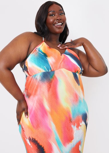 In The Style Jac Jossa Multicoloured Plisse Midi Dress