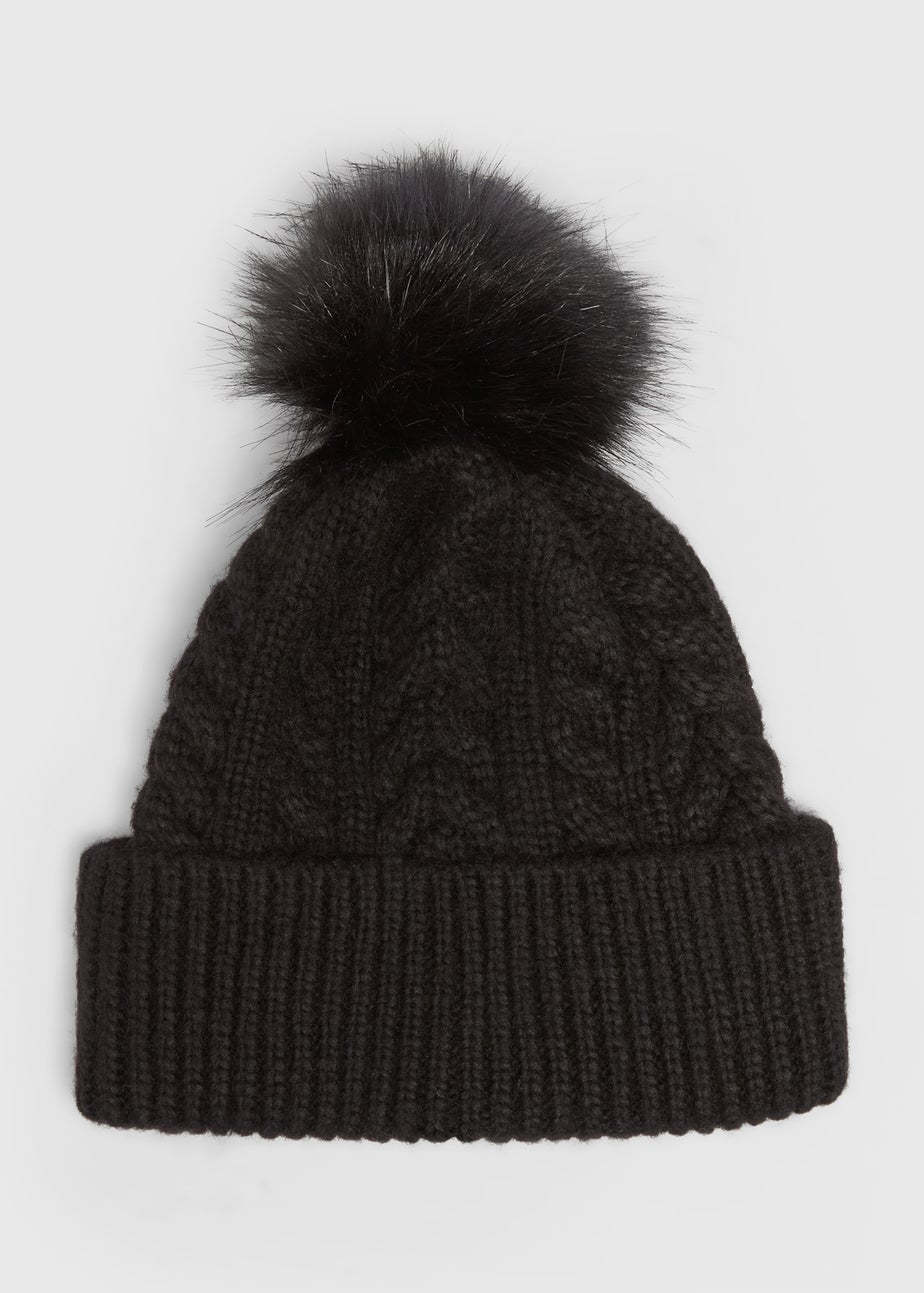 Black Cable Beanie