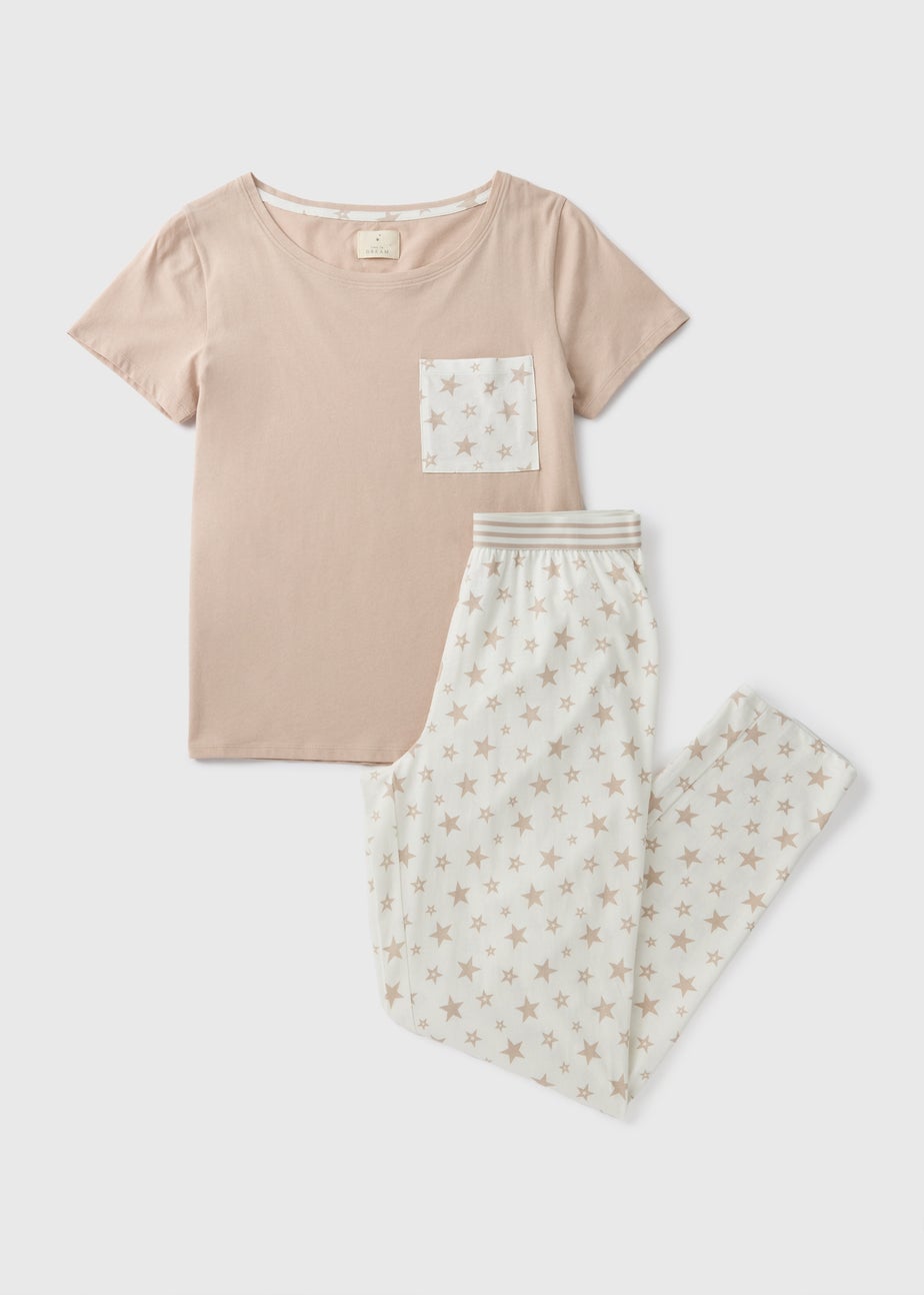 Beige Star Top & Bottoms Pyjama Set