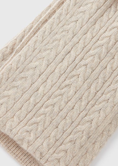 Oatmeal Cable Knit Scarf