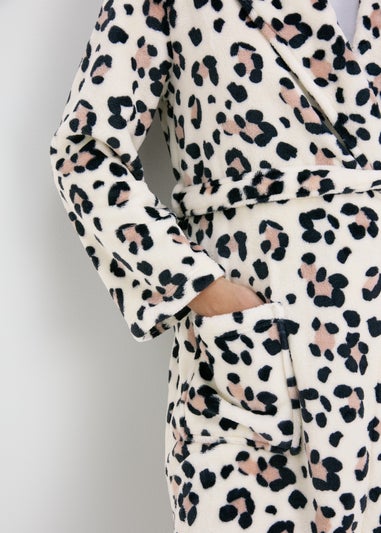 Cream Animal Print Dressing Gown