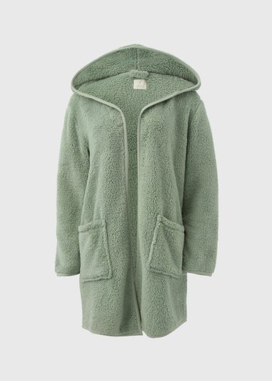Green Fleece Lounge Cardigan