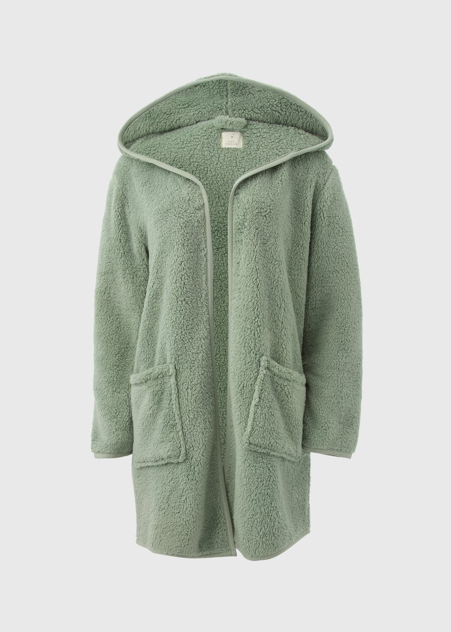 Green Fleece Lounge Cardigan