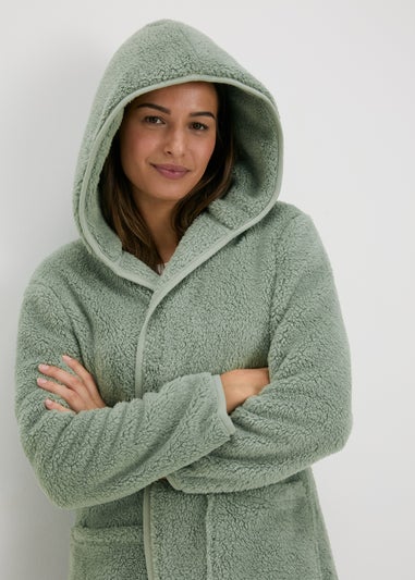 Green Fleece Lounge Cardigan