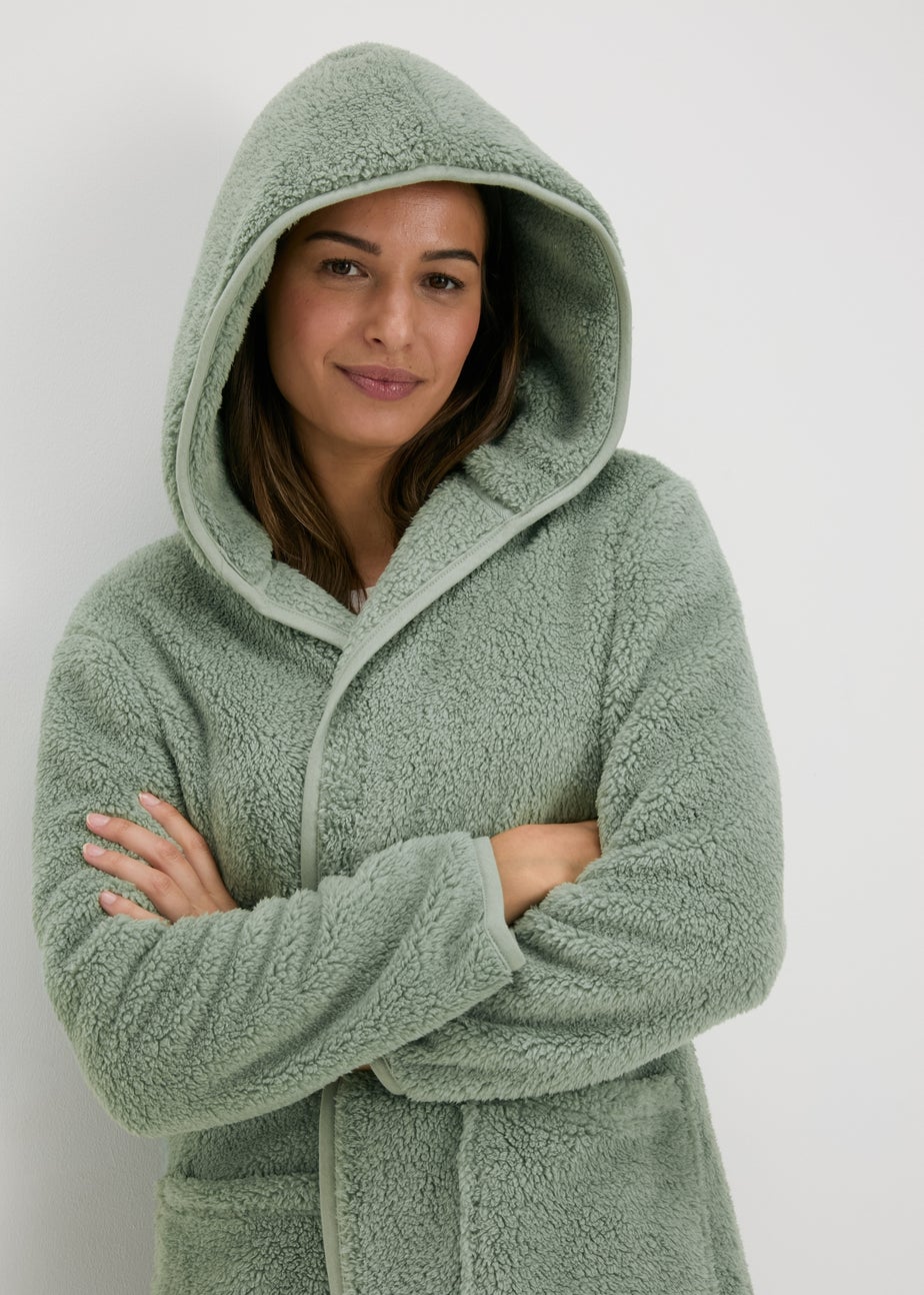 Green Fleece Lounge Cardigan