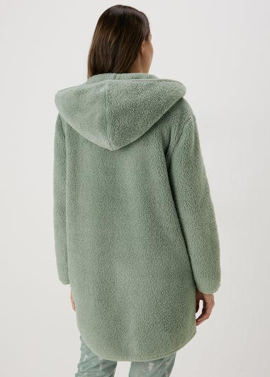 Green Fleece Lounge Cardigan
