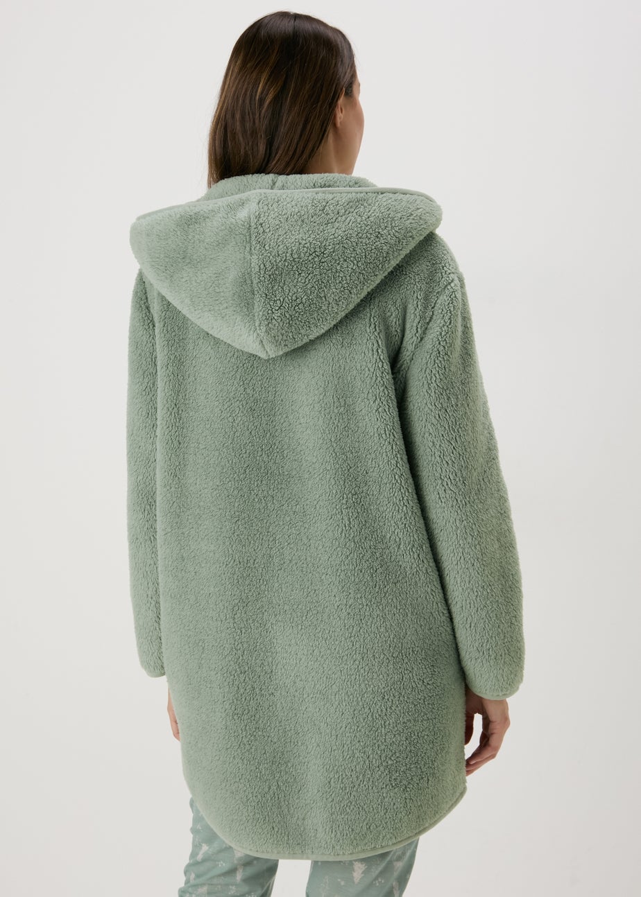 Green Fleece Lounge Cardigan
