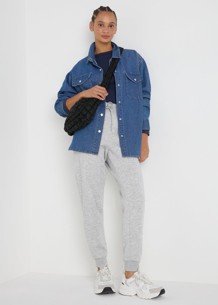 Navy Ribbed Long Sleeve Top