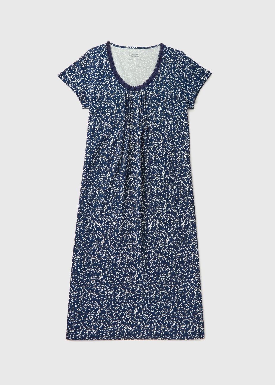 Navy Spot Lace Nightie