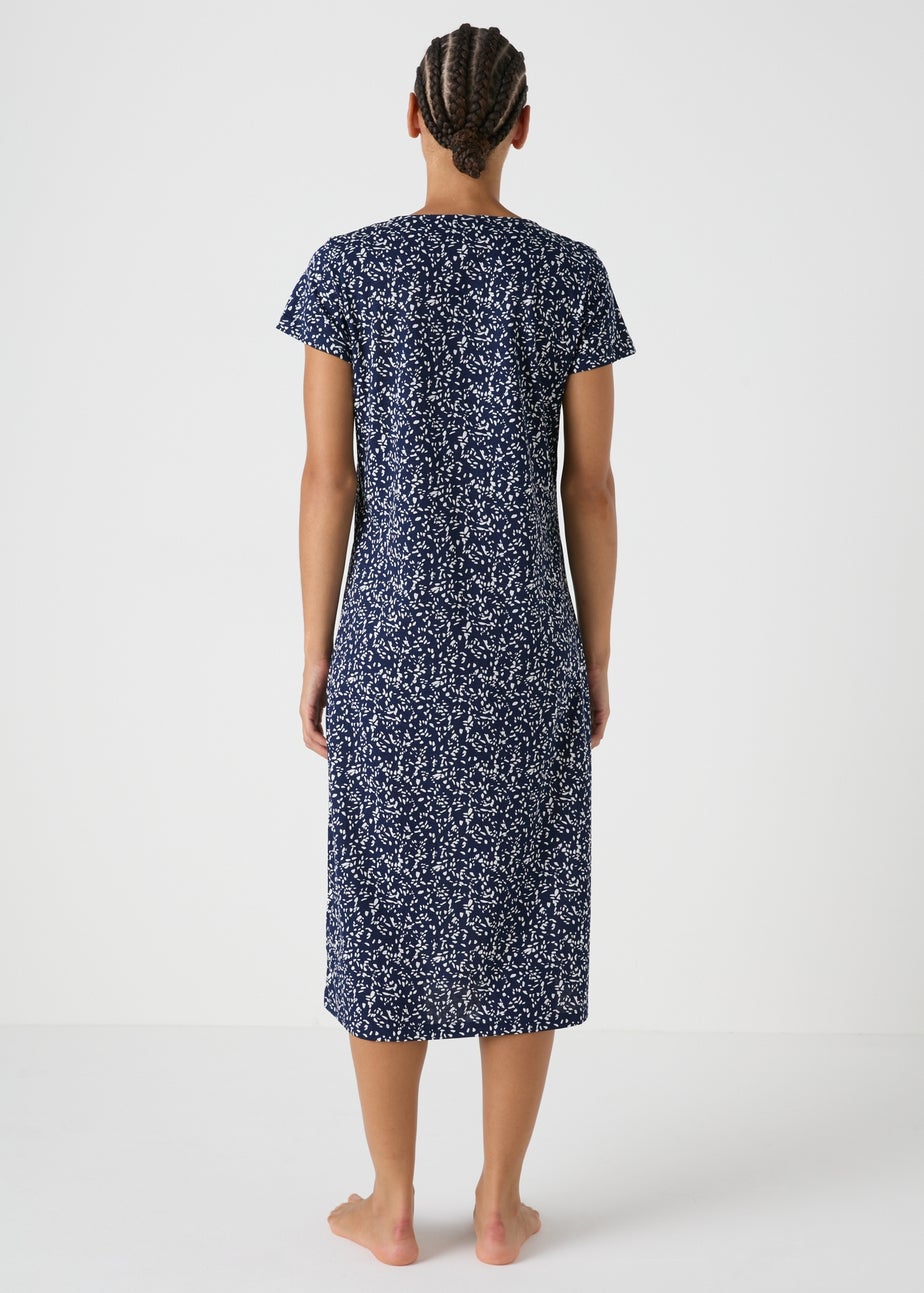 Navy Spot Lace Nightie