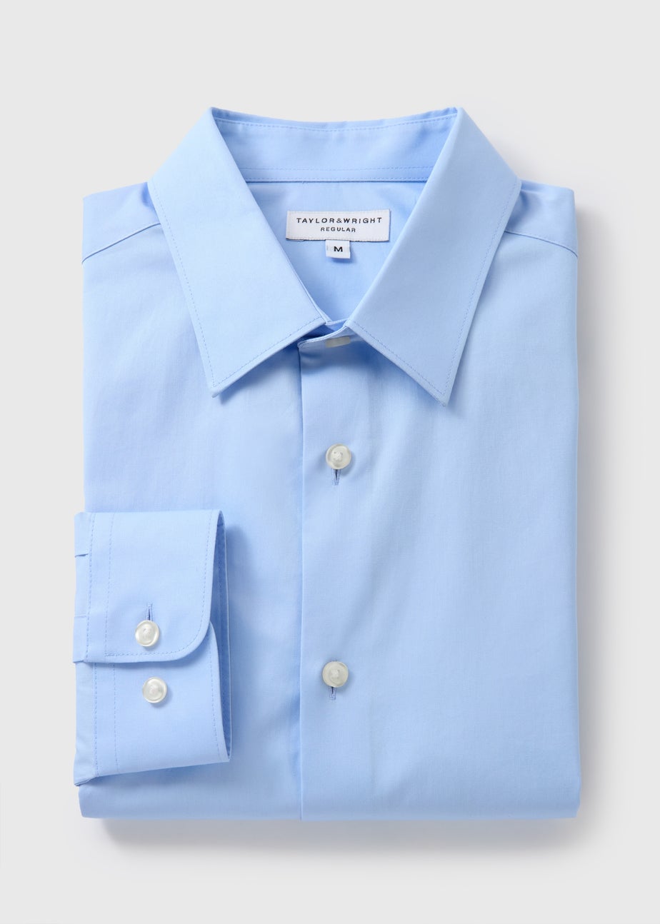 Taylor & Wright Blue Regular Fit Cotton Shirt