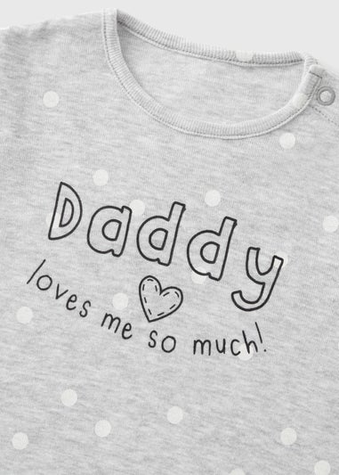 Baby Grey Daddy Sleepsuit (Newborn-18mths)