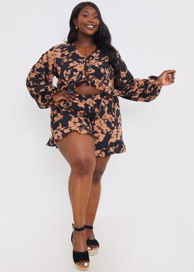 In The Style Jac Jossa Black Floral Co Ord Top