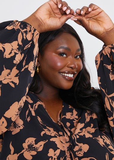 In The Style Jac Jossa Black Floral Co Ord Top
